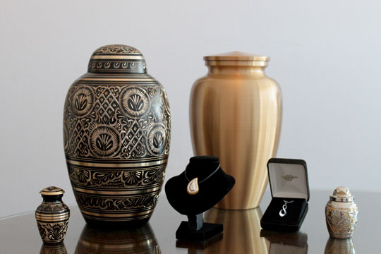 Cremation urns, keepsakes, and jewelry.